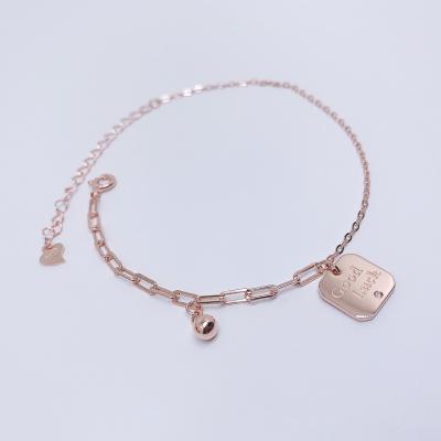 China Trendy S925 Sterling Silver Bells Plus Silver Hiphop Medal Bangle Hip Hop Charm Bracelet For Girls for sale