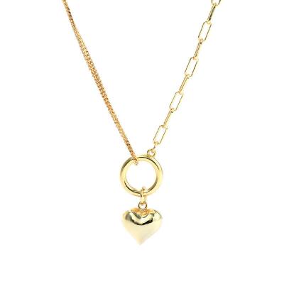 China CLASSIC 925 Sterling Silver 18k Gold Plated Creative Shape Chain Pendant Heart Love Charm Necklace Pendant Jewelry For Women for sale