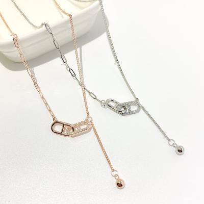 China 2022 TRENDY Instagram Fashion Jewelry Iced Out Zircon Pig Nose Shape Pendant Necklace For Girls for sale