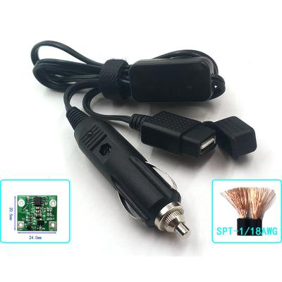 China Car Cigarette Lighter Male to USB SPT1 Female 18AWG JKM-CZ-102 for sale