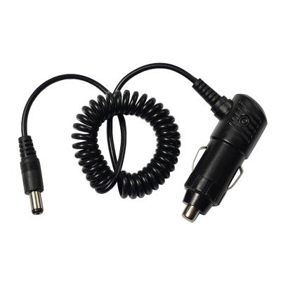 China Extend Car Power Cord JKM DC 5.5mm*2.1mm 12V Car Charger 1.2m Charging Cable Retractable Spring Wire For Radio Intercom for sale