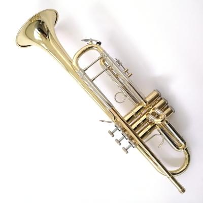 China Gold Lacquer Yellow Brass Imported From Germany Bb Key Gold Lacquer Trumpet for sale