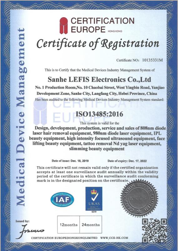 ISO13485 - Sanhe Lefis Electronics Co., Ltd.