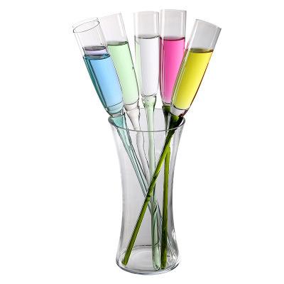 China Modern Factory Wholesale Colorful Beach Cocktail Cup Set Stem Feet Bubble Champagne Goblet With Stand for sale