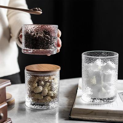 China Japanese style sustainable glass jar with bamboo lid glass jars with lids for sale