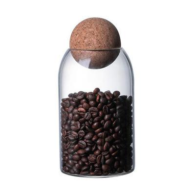 China Sustainable Glass Storage Jar Glass Jars 500ml / 800ml / 1200ml Bottle With Cork for sale