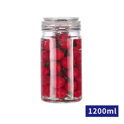 China Viable Food Jar Storage Glass Bottle Lead Free Glass Jars With Cover Thick Glass Jar for sale