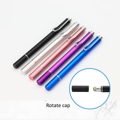 China China factory stylus pen stylus pen with mesh fiber tip touch pen with clip for sale