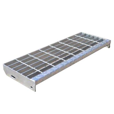 China Industrial Anti Slip Bolted Metal Repair Galvanized Stair Treads Steel Grating Steps for sale