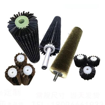 China Cleanging Customized Plastic Brush Roller Cylindrical Brush Roller Nylon Wax Roller Nylon Polishing Brush for sale