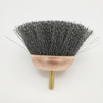 China Cleaning+Polishing Crimped Stainless Steel Wire Cup Brush For Cleaning Metal for sale