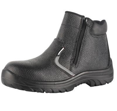 China Hot PU Sole Embossed Leather Steel Toe Safety Shoes With PU Sole For Work Men Wearing Work Boots for sale