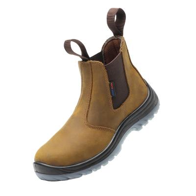 China Steel Toe Nubuck Work Safety Leather Steel Toe Boots With PU+TPU Outsole, No Lace Goodyear Welt Safety Shoes for sale