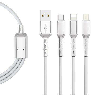 China Manufacturer Custom Wholesale Amazon 3 in 1 Fast Charging High Quality Type C Data Power USB Cable 5A Mobile Phone Cable for sale