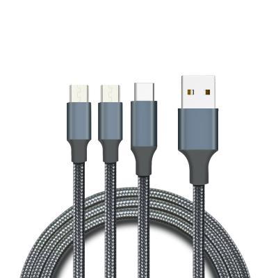 China Camera free shipping 120cm online shopping usb charging cable multifunctional nylon 3 in 1 usb cable for sale