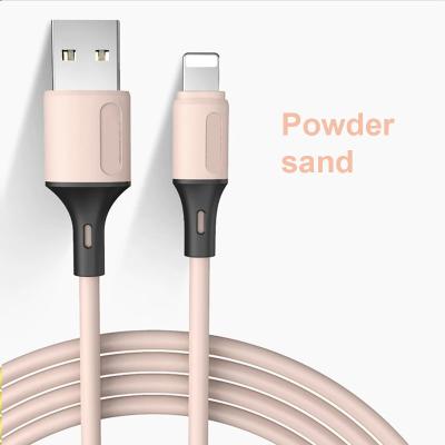 China New Macaron Multi Function Data Transfer Cable Super Soft Liquid Silicone Data Cable Mobile Phone Fast Charging Usb Cable for sale