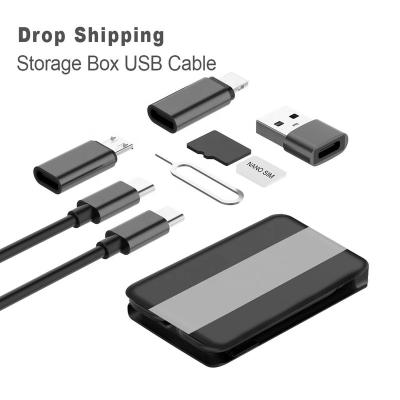 China Mobile Phone Types Storage Box Multifunctional Usb Cable For Travel Charging Cable 9 In 1 Multifunctional Cable Card for sale