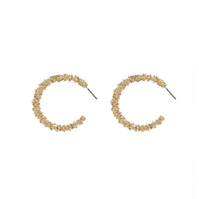 China Wholesale Trendy Minimalist Silver Alloy 925 Sterling Bright Gold Earrings Women for sale