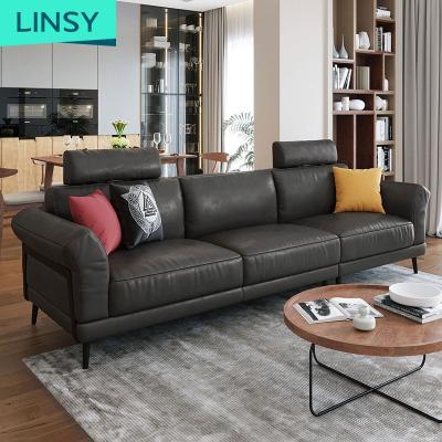 China Modular Nordic Small Apartment Light Luxury Upper Living Room Furniture Leather Sofa Set for sale