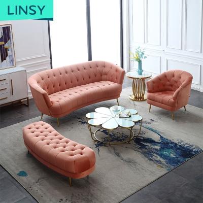 China With Unique Stylish Stone Color Led Linsy 2021 Lightweight Modern Popular Couch Sofa Set JYM1935 Sofa Cat Scratch Fabric 4 Seat Chesterfield for sale