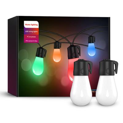 China New Design Garden 2022 APP Control RGB S14 WIFI Tuya Bulb Christmas Daytime Smart String Light Outdoor Music LED String Light for sale