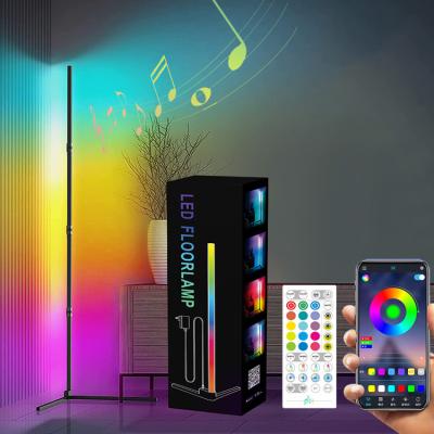 China Dropshipping Minimalist LED Light RGB Corner Tripod Corner Nordic Decorative 140cm Remote Control Floor Lamp For Living Room for sale