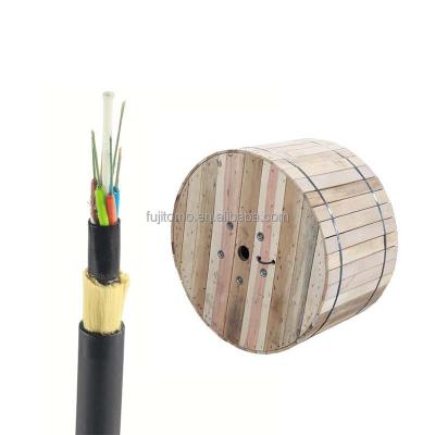 China Self-supporting Telecom Communication ADSS Fiber Optic Cable Double Jacket G652D Double Jacket 100 Span 24 48 96 core hilos fibra adss optica cable span 24 for sale