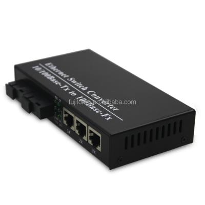 China FTTH fiber optic media converter factory supply 2fo 3rj45 10/100M fiber optic media converter price for sale