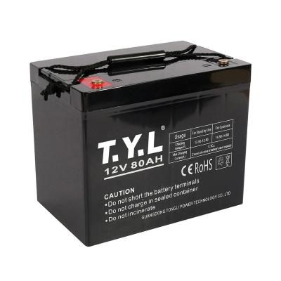 China Solar Power System 12V 80AH AGM Sealed Storage Battery For Solar Photovoltaic System for sale