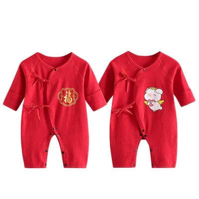 China Long Sleeve Infant Clothes Red Chinese Traditional Design Baby Clothes Wear On New Year's Day for sale