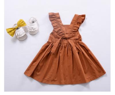 China Breathable Cotton Baby Birthday Dress Pumpkin Girl Dresses With Ruffles For Toddler for sale