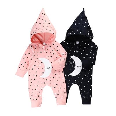 China Baby and Toddler Girl Casual Long Sleeve Overalls with Star and Moon Printed for sale