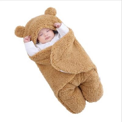 China Bear Baby Anti-Static Comforter Winter Thick Warm Comforter For Baby 0-3-6 Months Anti-spook Wrap for sale