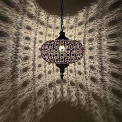 China Luxurious Hanging Moroccan Lamps Royal Chandelier Handmade Moroccan Brass Lighting Pendant Lamp for sale