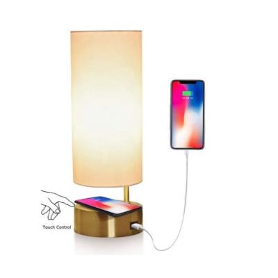 China Residential Steel Touching Bedside Beside Living Room Lamps Parts Table Wireless Charger Led Lamp for sale