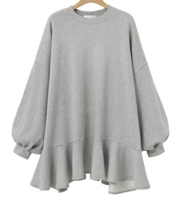 China Autumn Winter Long Sleeve Round Neck Cotton Drop Shoulder Anti-wrinkle Short Sweatshirt Dress for sale