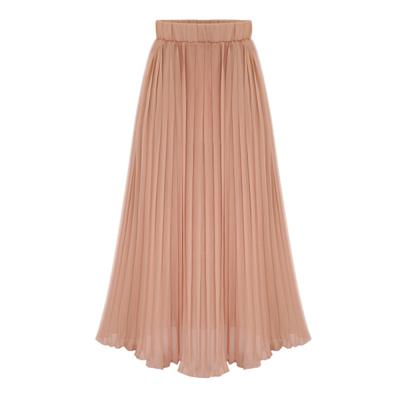 China Women's Solid Color All-match Chiffon Skirt Autumn And Winter A Line Casual Pleated Skirt Anti-Static for sale