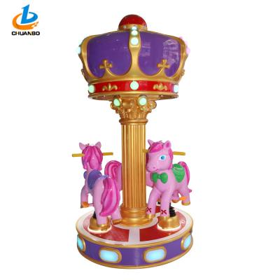 China Pink Children Carousel Horse Ride On Toy / Coin Operated Carousel Horse for sale