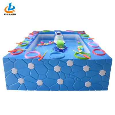 China Children Acrade Games Machine  Square Blue Toy Fishing Pond for sale