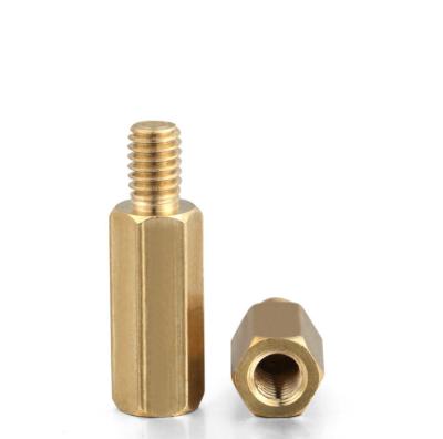 China Medical Copper M3 Wire Hexagon Metal Screw Stud Single Head Hex Stud External Fastener Fastener for sale