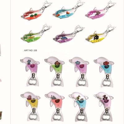 China Custom Asia Metal Opener Keychains With Liquid Filled Acrylic Craft From Netting for sale