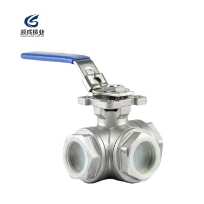 China High Quality And Competitive Price China Supplier 3 Way Stainless Steel Ball Valve Ball Valve With ISO 5211 Mounting Bracket for sale