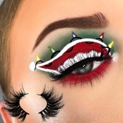 China 25-30 times wholesale glitter eyelashes 25mm mink eyelashes mink eyelashes 3d mink eyelashes Halloween Christmas making for sale