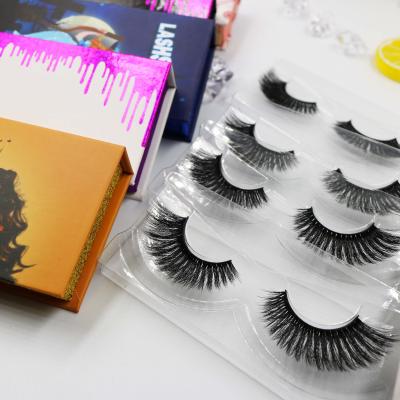 China Natural Soft Hot Selling Mink Faux Eyelash Case Custom Made Hair Lashes 3D 22MM Package BOX for sale