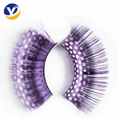 China Thick Purple Eyelash Effect Chemical Fiber False Eyelashes Colors False Eyelashes for sale