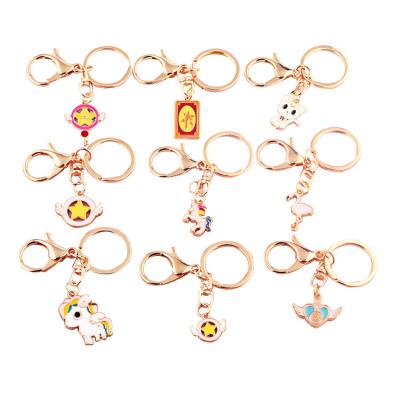 China Promotion Gift Kawaii Girl Anime Cartoon Sailor Moon Star Wand Heart Wings Pendants Metal Key Chain Keychain for sale