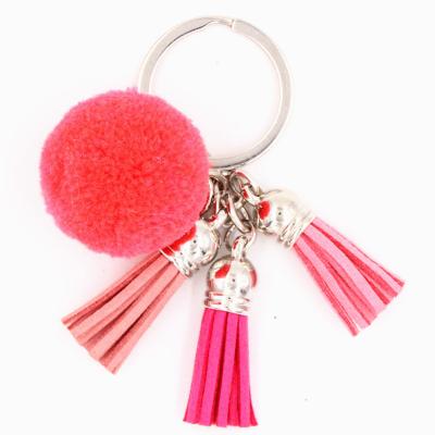 China Multicolor Tassel Hair Ball Hanging Key Chain Ring Pendant Accessories Christmas Ornaments Promotion Gift Popular Plush Key for sale