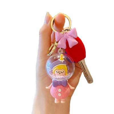 China Promotion Gift Designer Cute PVC Keychains Cartoon Sleeping Baby Princess Keychain For Girls Luxury Gift for sale