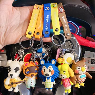 China Decoration Cartoon Animal Crossing Son Doll Car Keychains Kids Keychain Backpack Anime Key Chain Holder Key Chain for sale