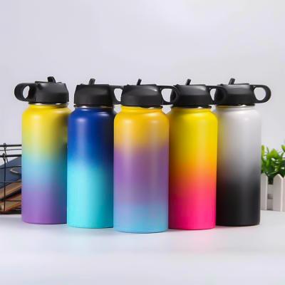 China 32oz 40oz Gradient Color Stainless Steel Insulation Mug Durable Capacity Super Vacuum Outdoor Thermos Mug for sale